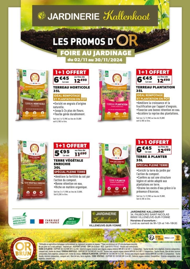 Foire au jardinage Les promos d'Or